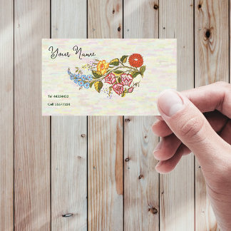 kalocsai floral motifs in light base business card