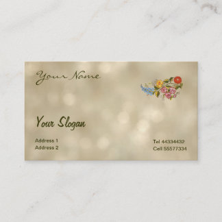 kalocsai floral motifs in light bokeh business card