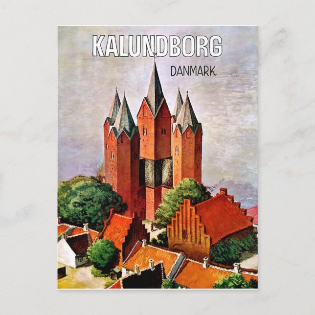 Kalundborg castle, Denmark. Vintage travel poster Postcard (Front)