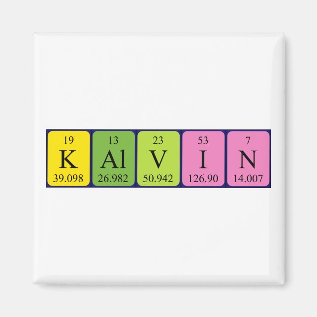 Kalvin periodic table name magnet (Front)