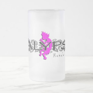 Kalypso Kane Island Floral Frosted Glass Beer Mug