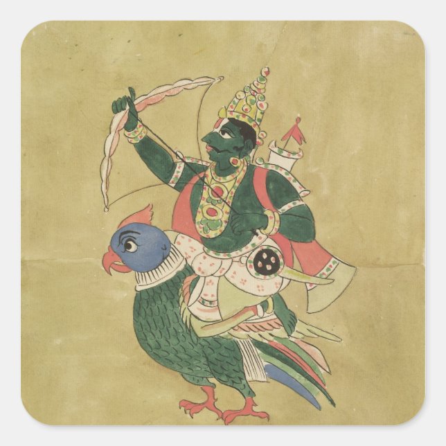 Kama, God of Love, 18th-19th century Square Sticker (Front)