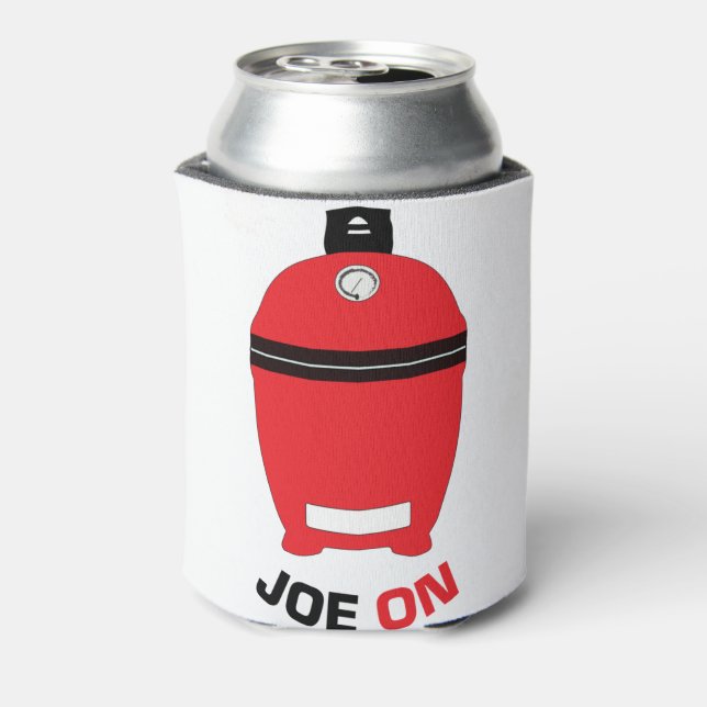 Kamado 'Joe ON' Red BBQ Grilling Low and Slow T-Sh Can Cooler (Can Back)