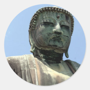 kamakura buddha classic round sticker