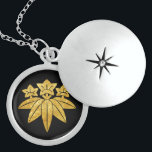 Kamakura Minamoto Mon Japanese faux gold on black Sterling Silver Necklace<br><div class="desc">Kamakura Minamoto mon from the japanese shogunate. This version is in faux Gold on black. The mon is an emblem to designate a family, clan or even an organisation. The kamon is used specifically to identify a family. The mon is similar to the coat of arms from European heraldic tradition....</div>