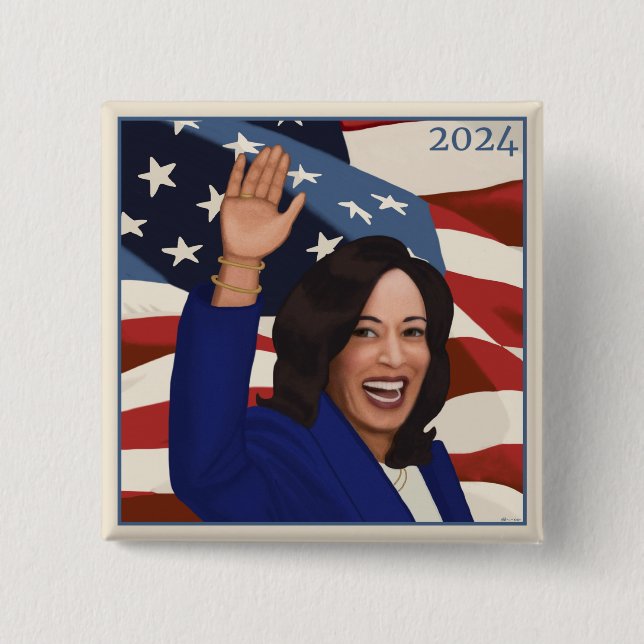 Kamala 2024 15 cm square badge (Front)