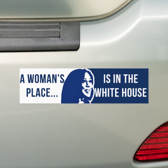 Kamala 2024 A Woman's Place Is In The White House Bumper Sticker (On Car)
