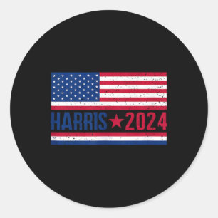 Kamala 2024 American Flag  Classic Round Sticker