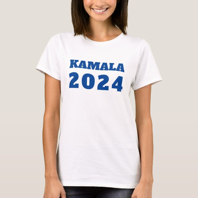 KAMALA 2024 blue democrat text  T-Shirt (Front)