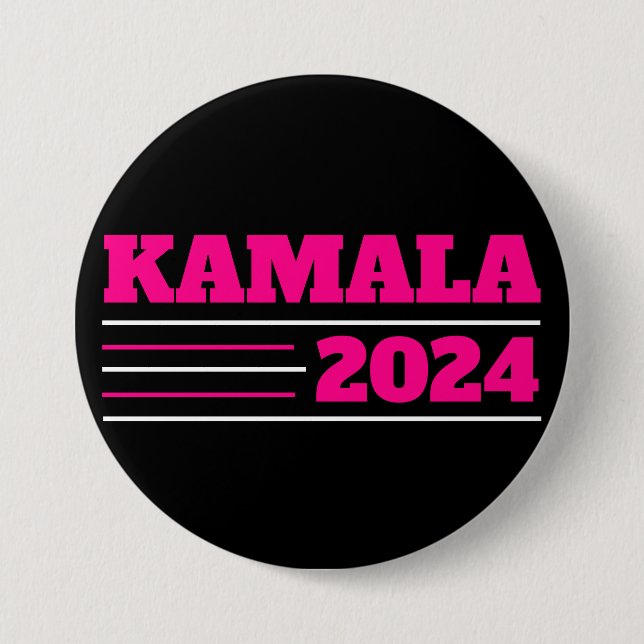 Kamala 2024 in Pink and White 7.5 Cm Round Badge (Front)