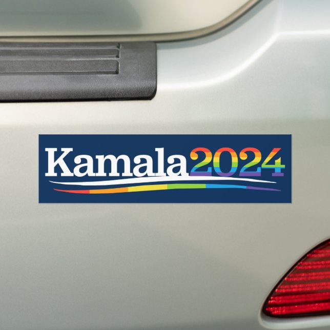 Kamala 2024 LGBTQ Bumper Sticker (On Car)