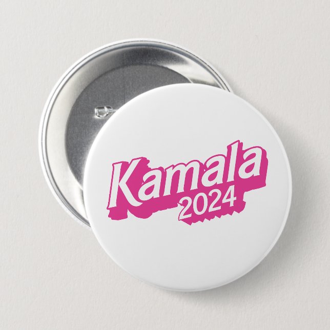 Kamala 2024 Pink Colourful 7.5 Cm Round Badge (Front & Back)