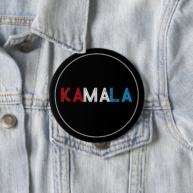 KAMALA 2024 RWB Campaign 10 Cm Round Badge (In Situ)