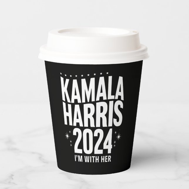 Kamala 2024 Support I'm With Her Kamala Harris  Paper Cups (Front)