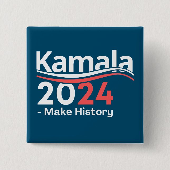 Kamala 2024, Vice President Kamala Harris 15 Cm Square Badge (Front)
