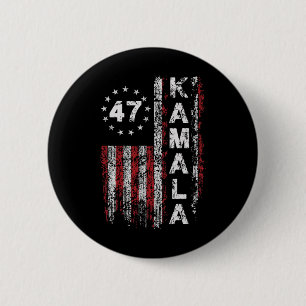 Kamala 47 Kamala47 President Usa America Flag 2024 6 Cm Round Badge