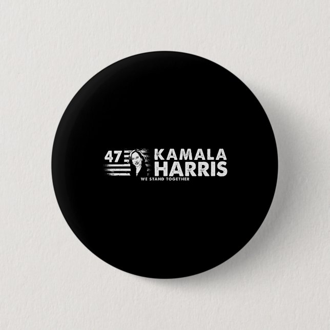 Kamala 47th President - Vote Harris (front &amp; B 6 Cm Round Badge (Front)