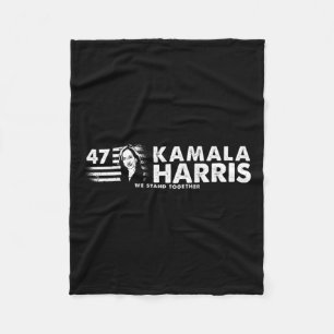 Kamala 47th President - Vote Harris (front & B Fleece Blanket