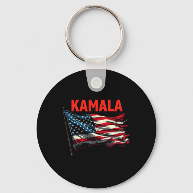 Kamala American Flag  Key Ring (Front)