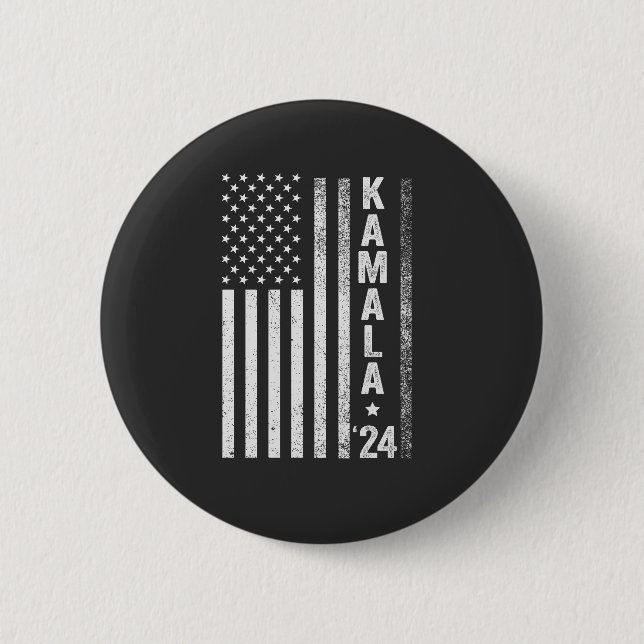 Kamala American Flag President Election USA 6 Cm Round Badge (Front)