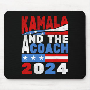 Kamala And The Coach Cat Lady Election 2024  Mouse Mat