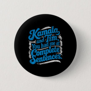 Kamala And Tim Harris Wheimer Presidential Electio 6 Cm Round Badge