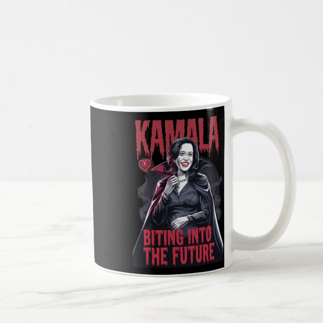 Kamala Biting The Future Vampire Kamala Harris Hal Coffee Mug (Right)