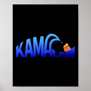 Kamala Blue Wave Over Trump Harris For President 1 Poster