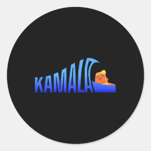 Kamala Blue Wave Over Trump Harris For President Classic Round Sticker
