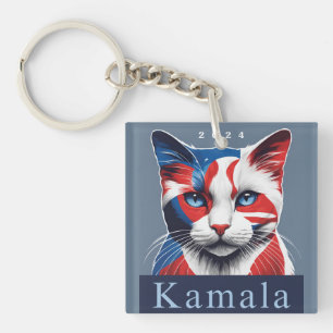 Kamala Cat 2024 US election Democrat Key Ring