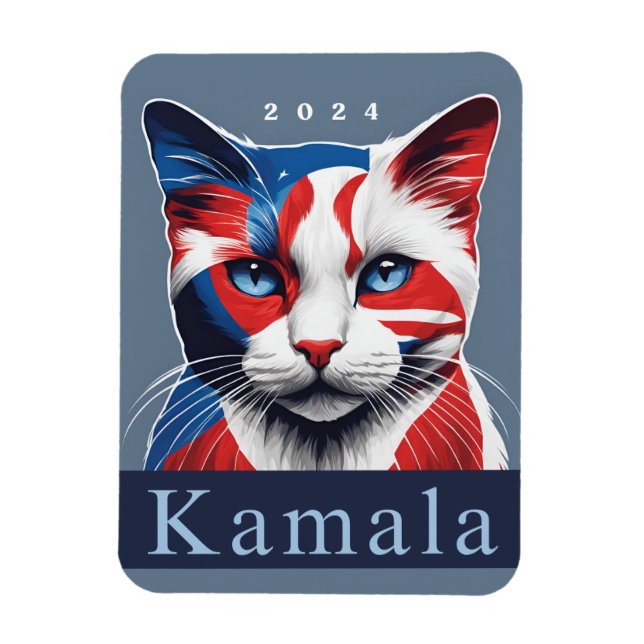 Kamala Cat 2024 US election Democrat Magnet (Vertical)