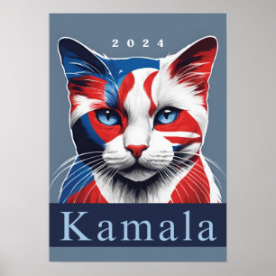 Kamala Cat 2024 US election Democrat Poster