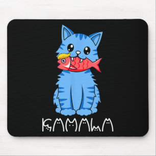 Kamala Cat Eat Fish Funny Harris Trump 2024 For Me Mouse Mat