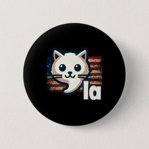 Kamala Cat Usa Flag Political Cat 6 Cm Round Badge