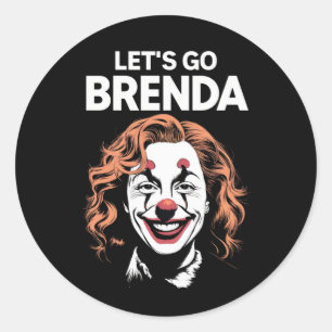 Kamala Clown Let's Go Brenda Classic Round Sticker