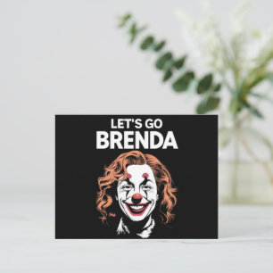Kamala Clown Let's Go Brenda Postcard