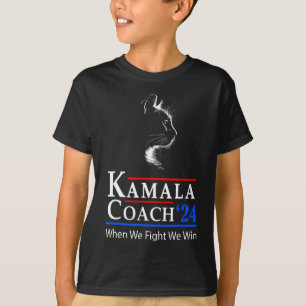 Kamala Coach 2024 When We Fight We Win Cat Ladies T-Shirt
