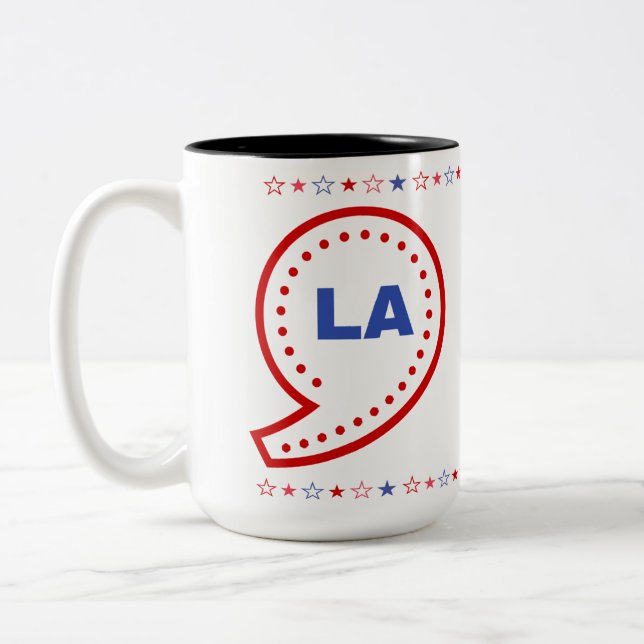 Kamala, Comma La, 2024 Patriotic Two-Tone Coffee Mug (Left)