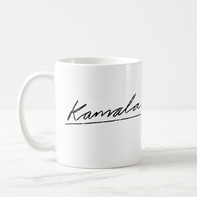 Kamala Cursive Signature  Coffee Mug (Left)