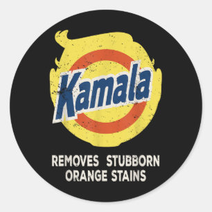 Kamala Detergent Removes Stubborn Orange Stains Classic Round Sticker