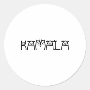 Kamala Dog Lettering Positive Dog Mum For Kamala F Classic Round Sticker
