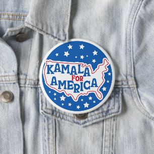 Kamala for America 2024 President Patriotic Flag 10 Cm Round Badge
