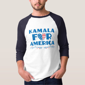 Kamala for America 2024 President Patriotic Heart T-Shirt