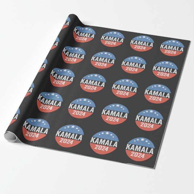 Kamala For President Kamala Election 2024 Wrapping Paper (Unrolled)