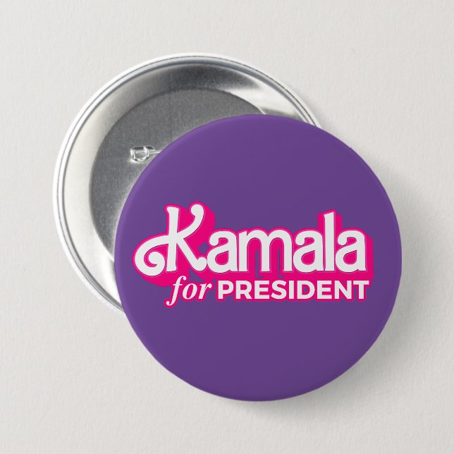 Kamala for President Pink Style 7.5 Cm Round Badge (Front & Back)