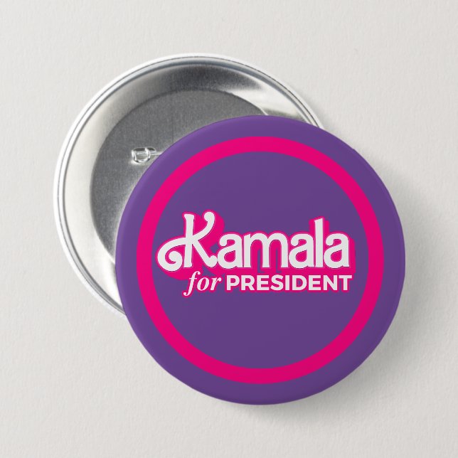 Kamala for President Pink Style 7.5 Cm Round Badge (Front & Back)
