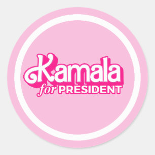 Kamala for President Pink Style Classic Round Sticker
