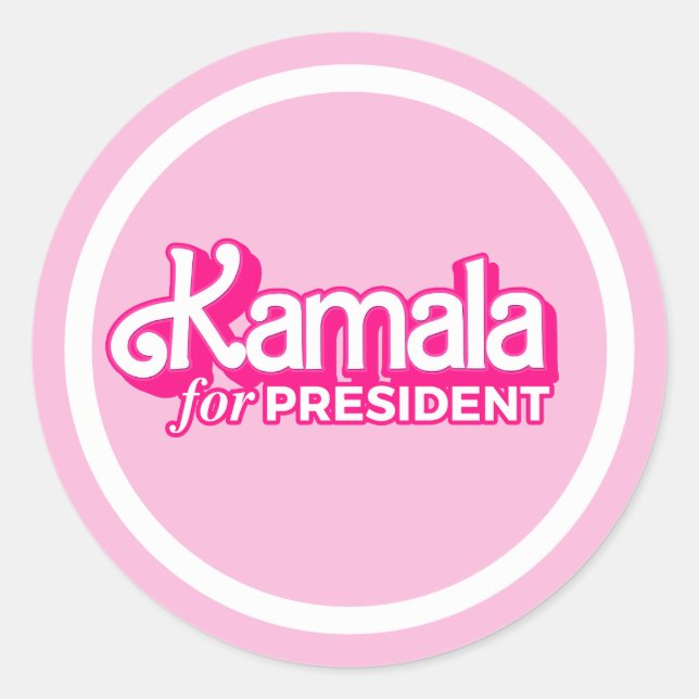 Kamala for President Pink Style Classic Round Sticker (Front)