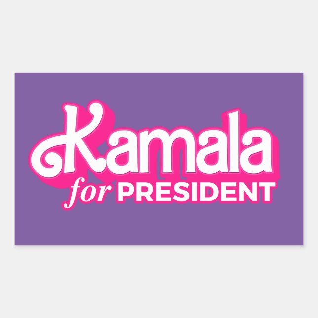 Kamala for President Pink Style Rectangular Sticker (Front)
