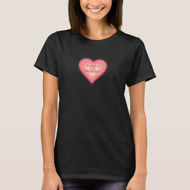 Kamala For President Y2K Pink Heart Tee (Front)